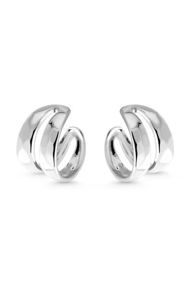 EMPRESS Earrings. Double band earrings, silver, handmade, hypoallergenic, water-resistant